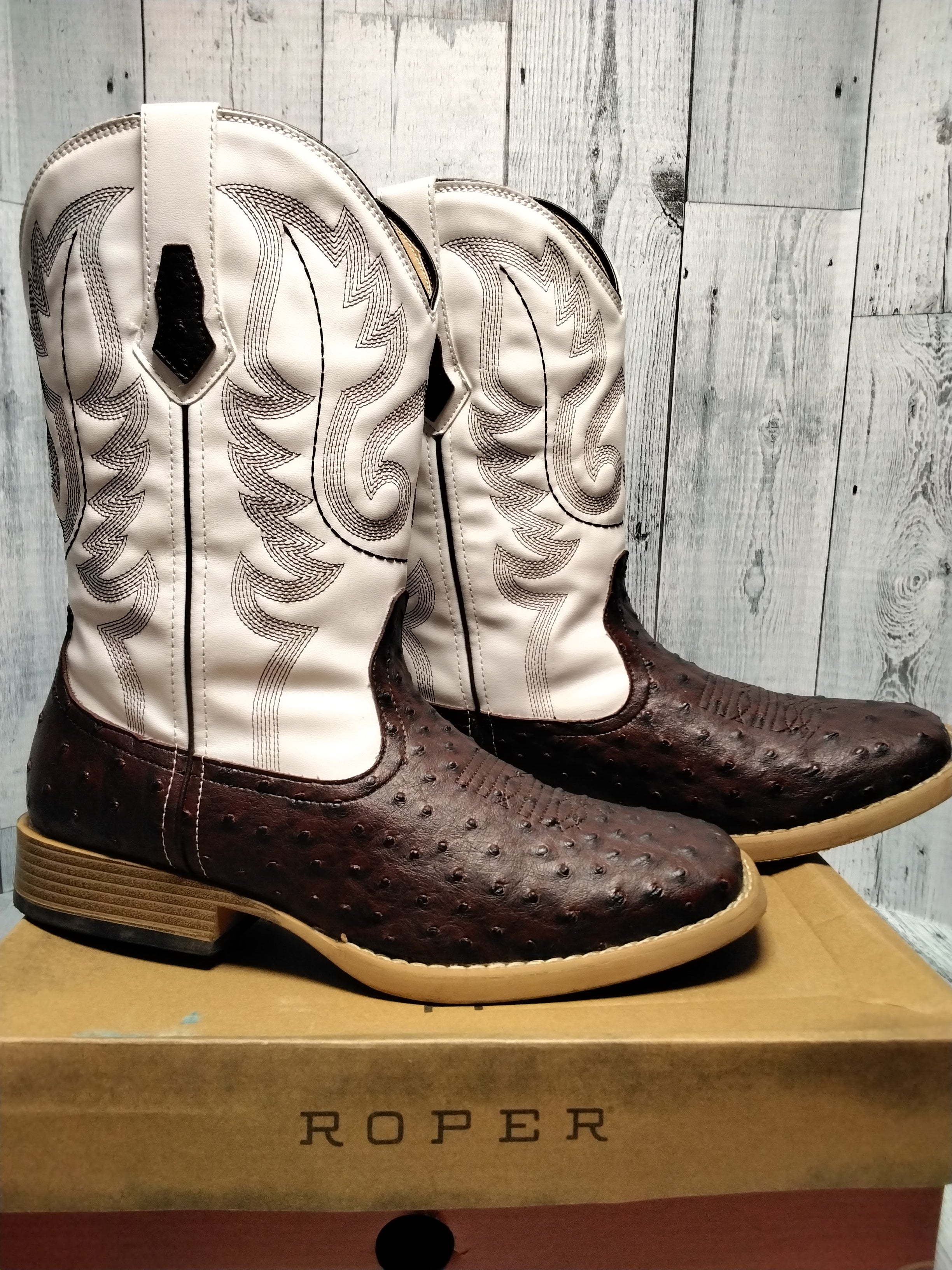 Roper Men's Basic Square Toe Western Boot, Sz 11 (7872380240110)